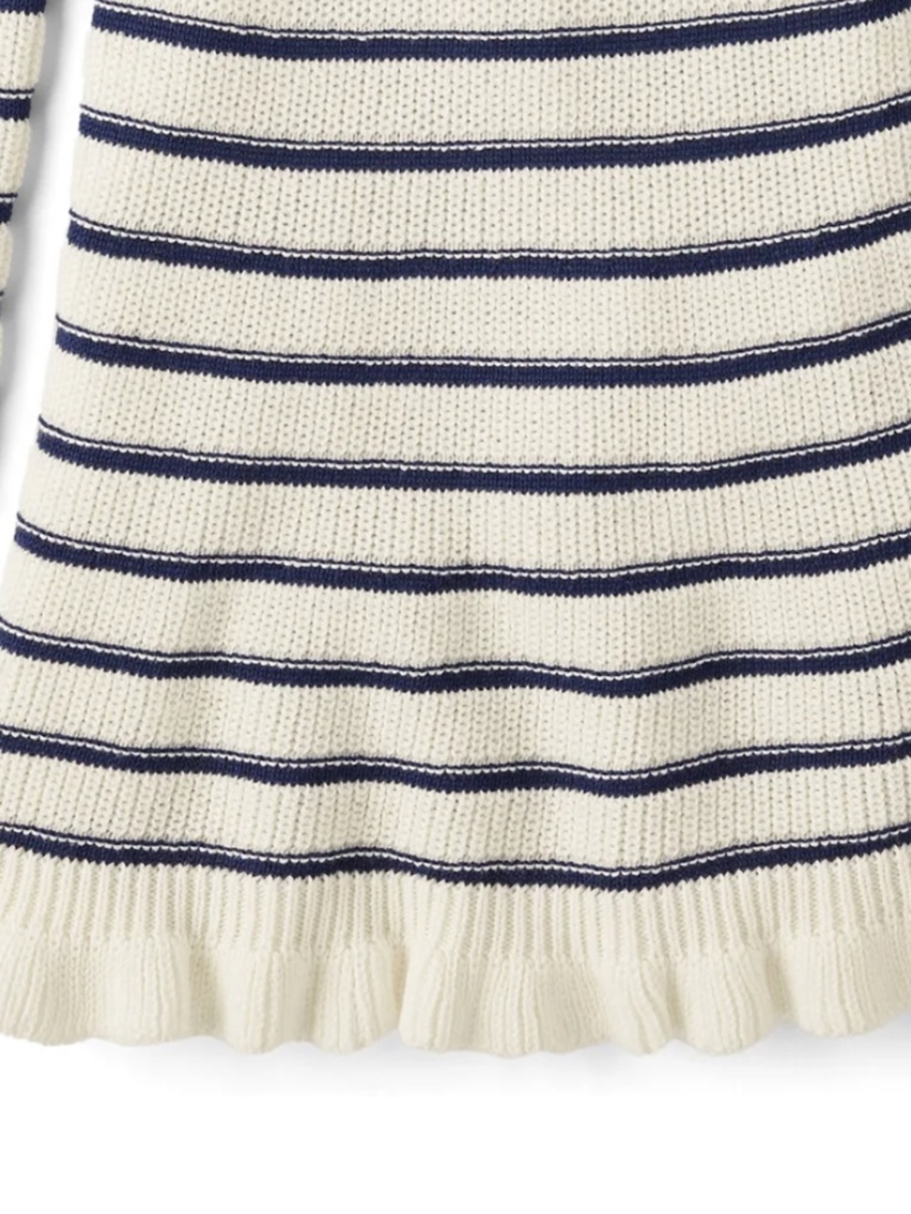 The Children’s Place Girls Fair Ivory Striped Bow Sweater Dress Size LG (10-12) - Picture 6 of 7